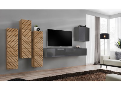 Модулна секция Switch 3 (дъб вотан/графит)